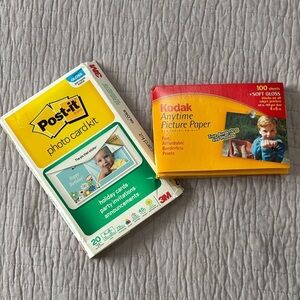 Kodak Printable Picture Paper Set with Post It Photo Card kit.